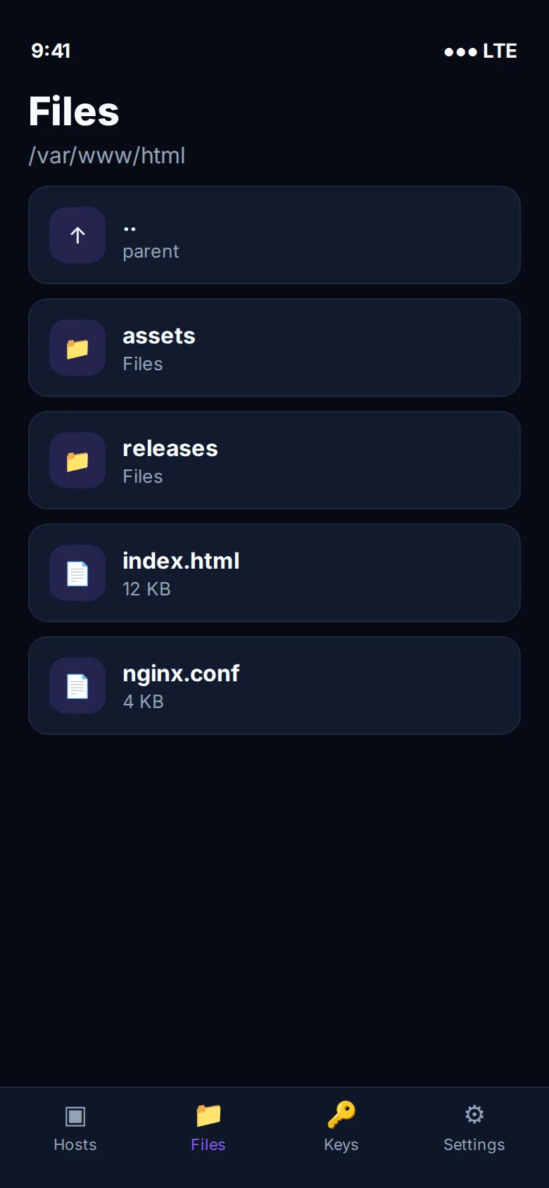 SSHJOIN mobile SFTP browser